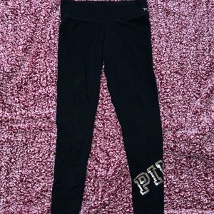 vs pink gold sequence leggings